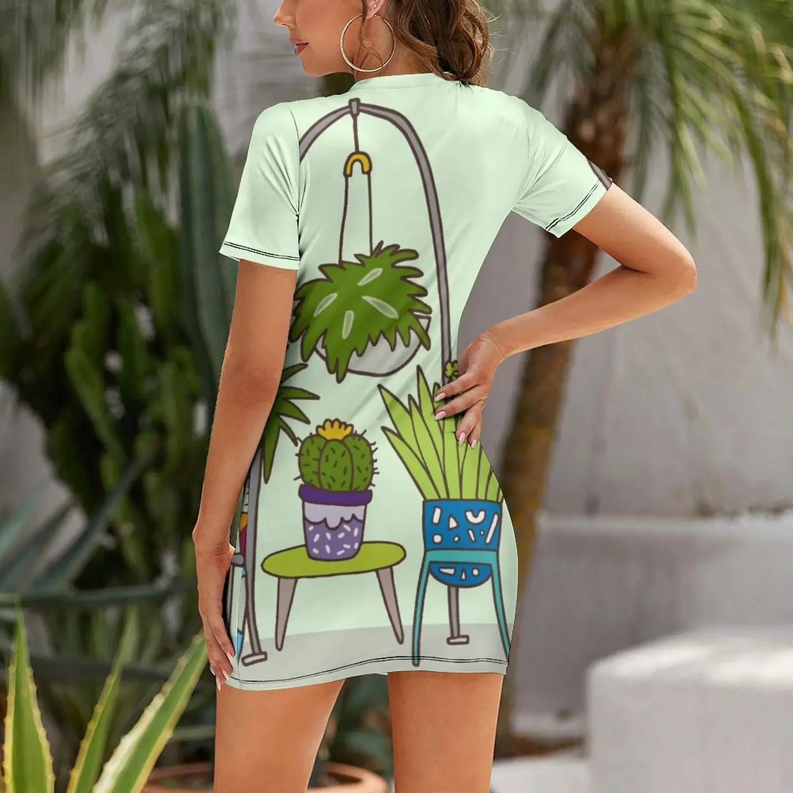 Plant life Short-Sleeved Dress - Korean Girls Lifestyle review and price