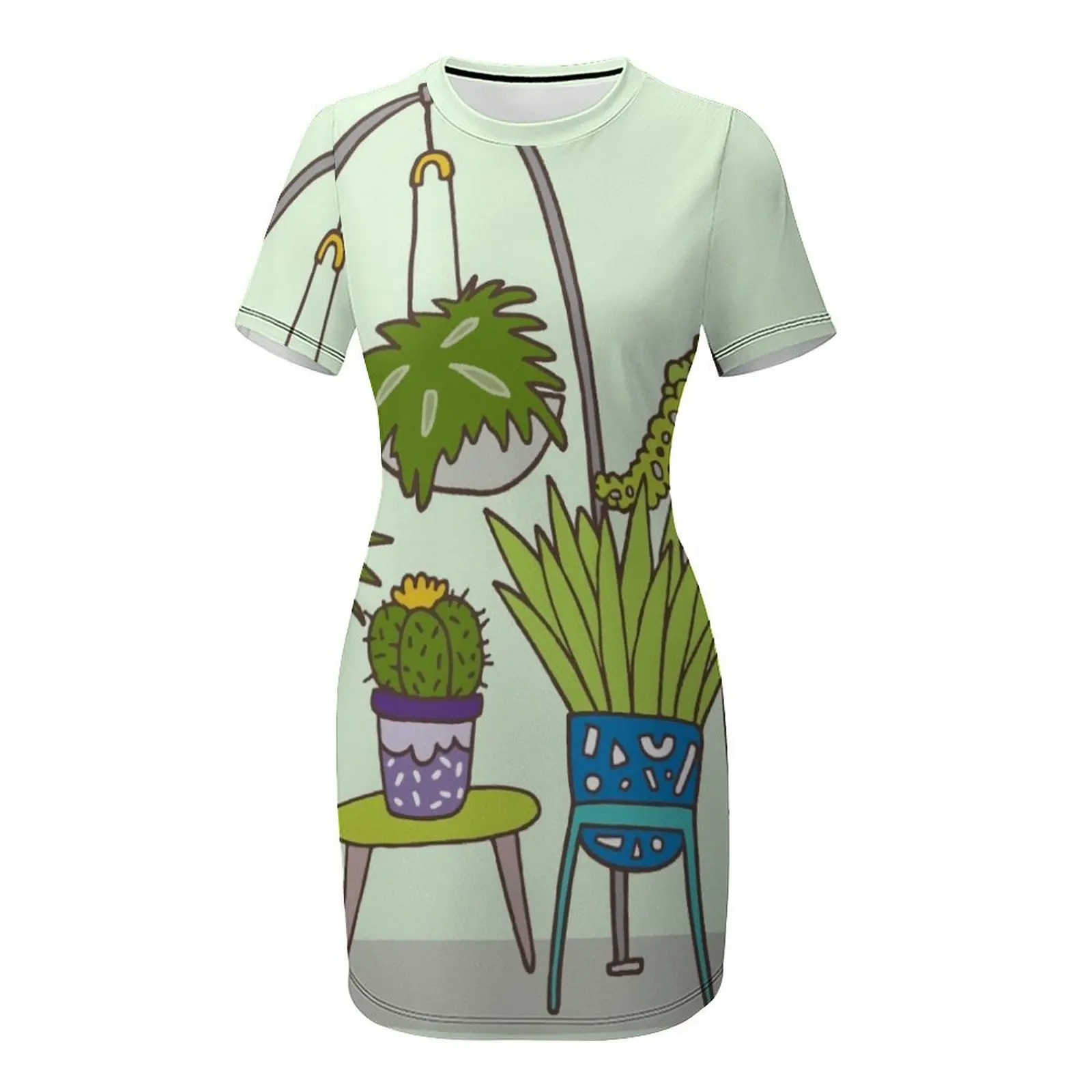 Plant life Short-Sleeved Dress - Korean Girls Lifestyle review and price